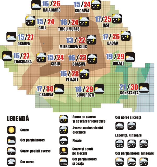 Prognoza meteo (30.07. - 31.07.2025)